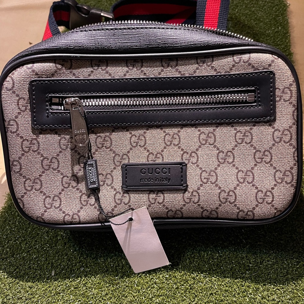 Others Follow Tan and Black Logo Belt Bag